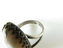 Vintage Gray Agate Sterling Silver Ring Polished Translucent Size 7.25