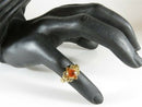 Michael Valitutti 14K Gold Ring with Orange Stone, Diamond & Yellow Accents Size 5