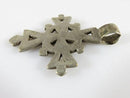 1 7/8" High Celtic Style Coptic Ethiopia Silver Cross With Chamfered Decoration