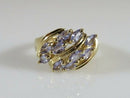 14K Yellow Gold Ring with 10 Marquise Tanzanite Stones Size 7 CID Hallmarked 4.2g