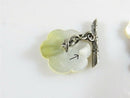 Antique Chinese Export Figural Floral MOP Sterling Good Luck Cuff Links