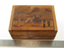 Honduras. C. A. Wood Jewelry Trinket Box With Village Scene and Flowers