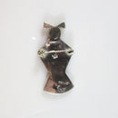 Lovely Inlaid Abalone Figural Woman Sterling Silver Mexico Brooch