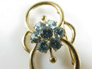 14K Gold Mid Century Blue Zircon Cluster Brooch 7g – 1 5/8" x 7/8"