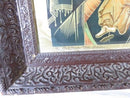 Antique Puccinelli Mother Mary & Jesus Lithograph in Original Antique Frame