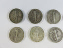 Lot of 10 Mercury Silver Dimes 90% Silver Mixed Dates Circulated Coins 90% silver coins circulated Mercury dimes