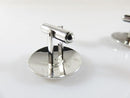 Medici Sterling Silver Floral Motif Cufflink Set Round Button Style