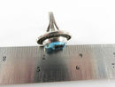Vintage Sterling Turquoise Navajo Women's Biker Ring  Size 4 Hemerson Brown
