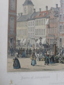 Parlie at Amagertorv Color Lithograph I W Tegner & Kittendorff Hemrich Hansen