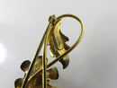 Vintage Van  Dell Gold Filled Faux Pearl Breast Pin Brooch Floral Leaf Brooch