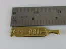 18K Gold Egyptian “Betty” Cartouche Pendant with Ankh & Hieroglyphs, 4.3g