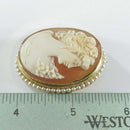 Vintage 14K F&F Felger Cameo Brooch Pendant with Pearl Surround