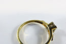 Affordable Diamond Engagement  Promise Ring 14K Yellow Gold Illusion Setting Siz