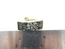 Modernist Mate-less Curved Abalone & Sterling Taxco Mexico Single Screw Back Earring