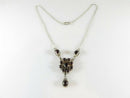 Round & Oval Natural Garnets Necklace Beautiful Artisan Edwardian Inspired 18"