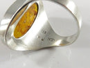 c1960 Unisex Amber Sterling Ring Size 7.75 Fischland GmbH German Made