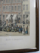 Parlie at Amagertorv Color Lithograph I W Tegner & Kittendorff Hemrich Hansen