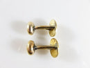 Edwardian Gold Filled Oval Scrolling Design Solid Curved Bean-Back Cufflinks