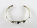 Petite Sterling Silver Cuff Bear Claw Shadowbox Turquoise Unsigned Navajo Style
