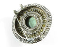 Costume Brooch Pendant Rose Cut Paste, Hardstone, Pearl Surround Fancy Filigree