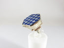 Artisan The Queen's Gambit Style Mother of Pearl Lapis Lazuli Inlaid Chess Ring