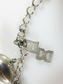 Circa 1960's Sterling Silver High School Charm Bracelet 7" TL Football, Diver,  Pennant, Guitar