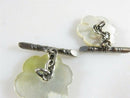 Antique Chinese Export Figural Floral MOP Sterling Good Luck Cuff Links