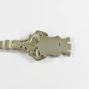 Vintage 800 Silver Spoon Hand Painted Enamel Fancy Lion with Blue White Shield