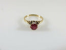 Victorian 14K Gold Ruby Engagement Ring Antique Prong Setting Engraved Date c.1887 Size 4.25