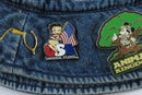 c1990's Disneyland Bucket Hat Denim with Characters and Pins Gabriela