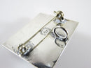 Vintage 3D Sterling Silver Modernist Spiraling Geometric Rectangle Brooch Pendant Old Mexico Silver
