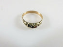 Victorian Child’s Ring Size 2 in Unmarked Gold or Gold-Filled with Garnet; Two Stones Intact, One Missing