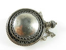 Old Palestine Sterling Round Perfume Scent Flask Fancy Chatelaine Perfume Bottle