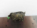 Antique Chinese Sterling Silver Enamel 4 leaf Clover Lucky Pig Filigree Brooch