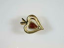 14K Yellow Gold Garnet & Diamond Accent Heart Pendant 2.5g