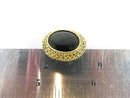 Victorian 18K Bezel & Wirework Oval Onyx Brooch with C-Clasp
