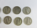 Lot of 10 Mercury Silver Dimes 90% Silver Mixed Dates Circulated Coins 90% silver coins circulated Mercury dimes