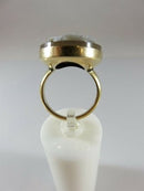 Victorian Era 14K Gold High Relief Carved Hardstone Roman Soldier Ring Size 7