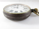 Antique Salesman Sample Acier Garanti Swiss Made Gunmetal Open Faced Pocket Watc