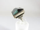 Beautiful Symmetrical Artisan Jade & Onyx Sterling Silver Rings Size 7.25