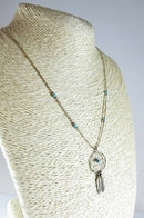 Liquid Silver Dream Weaver 18.5" Turquoise Necklace Sterling Silver