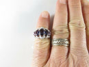 Gorgeous Designer Signed Sterling Silver Amethyst Cocktail Ring Size 6.75