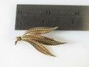 18K Yellow Gold Fern Leaf Brooch with Platinum-Toned Stems Marked 750