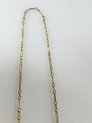 14K Gold Edwardian Blue Zircon Lariat Necklace, 4 Natural Stones