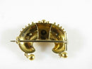 Antique Victorian 18K Gold Etruscan Revival Crescent Brooch with Dangles Circa 1860s
