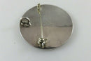 Taxco Sterling Silver Mexico Inlaid Retro Style Brooch Pendant Turquoise Inlay