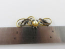 Vintage Van  Dell Gold Filled Faux Pearl Breast Pin Brooch Floral Leaf Brooch