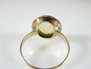 Victorian 14K Yellow Gold Ring with Opalescent Glass Cabochon Size 8.5