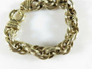 Hammered Extra Large Link Bracelet Gold Washed Sterling Silver 6 1/4" Wrist Karizia KA1772