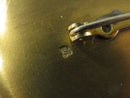 Vintage c1940 Japanese Satsuma Brooch Gold Gilding Garden Scene with Bird Signed